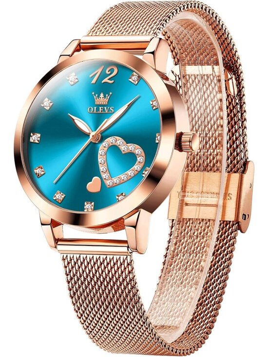 Elegant Rose Gold Women\'s Watch | Waterproof Mesh Bracelet Quartz Timepiece main image 6